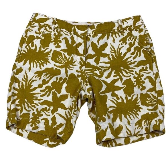J. Crew Pants - J. Crew City Fit 100% linen Floral Bermuda Shorts 6